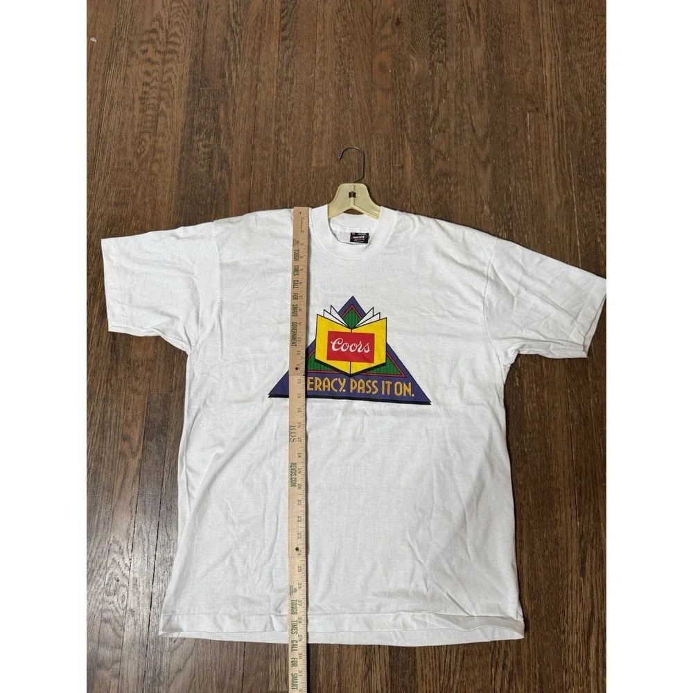 Vintage 90s Coors Literacy Pass It On Spelling Bee T-Shirt XL Single Stitch USA